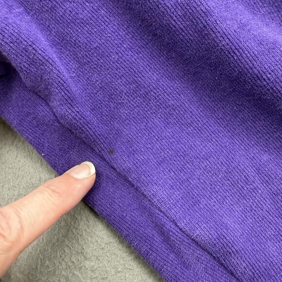 Polo Ralph Lauren Sweater Mens Medium Purple Quarter Zip Cotton Pony Pullover - Picture 4 of 11